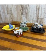 Lot of 4 Ceramic Elephant Ashtrays Trinket Dishes Collectibles Figurines - $367.17 MXN