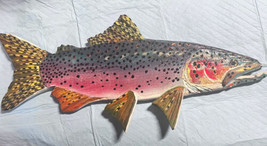 Spawning Rainbow Trout, Right Face, 2023-24 14 1/2 X 1/2, Straight Fish Carving - £46.04 GBP