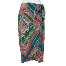 Anthropologie maeve bette wrap skirt silk size 6 floral horse carousel - $43.56