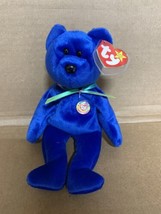 1998 Ty B EAN Ie Baby Blue Clubby Bear {T4) - £35.46 GBP