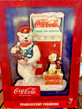 Coca-Cola  Polar Bear/Penguin in front of Coke Machine Pearlescent Figur... - $34.53