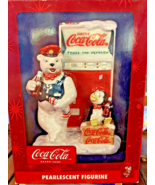 Coca-Cola  Polar Bear/Penguin in front of Coke Machine Pearlescent Figur... - $47.59 CAD