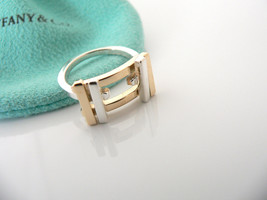 Tiffany &amp; Co Frank Gehry Axis Ring Silver 18K Gold Band Sz 6 Gift Pouch Love Art - £479.49 GBP