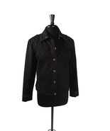 ST. JOHN Womens BLACK Sporty Sports Jacket Leather Trim SJ Buckles Size ... - £45.82 GBP