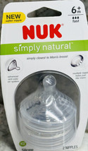 1 NUK Simply Natural Fast Flow Nipples 2 Count BPA Free 6m+ 6 months SEALED - $13.74