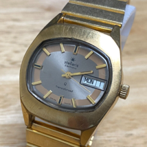 Vintage Stellaris Swiss Electronic Watch Transistorized Men Gold Barrel Run Slow - £45.55 GBP