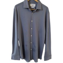 Mizzen Main Mens Spinnaker Collection XXL Trim Fit Blue White Long Sleeve Shirt - £30.66 GBP