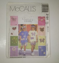 McCall&#39;s 2191 Size 3 4 5 Childrens&#39; T-Shirt Pull-on Shorts Pouch Visor - $12.86