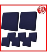 Versatile 8-Pcs Navy Stretch Cushion Covers for Outdoor Furniture - Easy... - $1,290.78 MXN