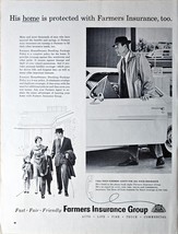Farmers insurance group home protection fedora 1962 Vintage Print Ad - $10.35