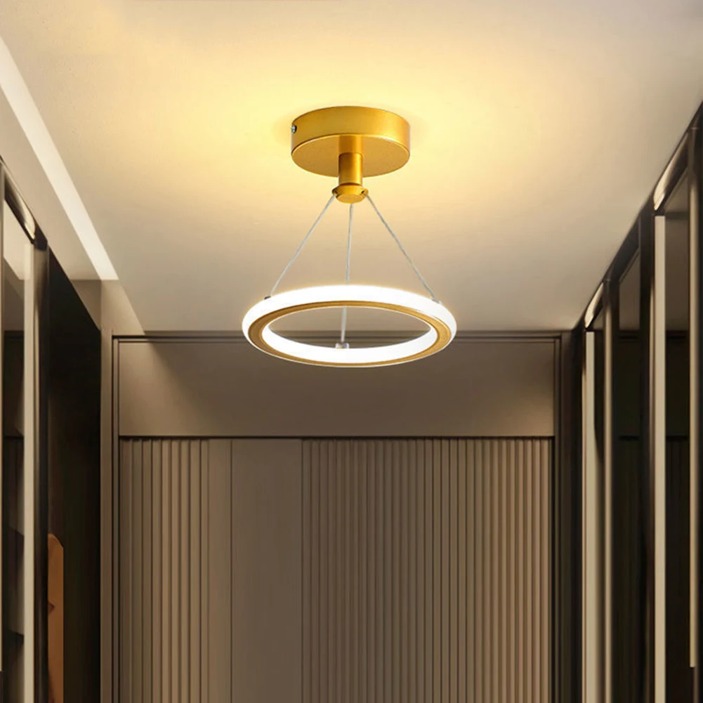 Modern LED Chandelier Lights Energy Saving Wrought Iron Chandelier Circle - $27.79