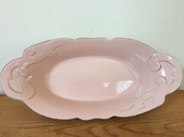 Costa Nova Portugal Dusty Pink Mauve Fine Stoneware Oval Serving Dish Bo... - $29.99