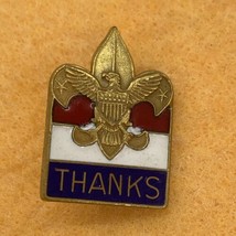Vtg BSA “THANKS” Lapel Pin 1” Boy Scouts of America Insignia, Red, White... - $6.76