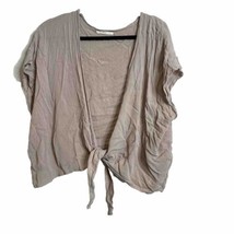 Do Everything in Love Kimono Boho Top Shirt Womens One Size Beige Front Tie - £9.54 GBP