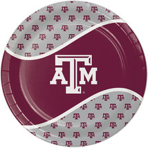 Texas A &amp; M Aggies 9 Inch Paper Plates 8 Pack Texas A &amp; M Aggies Tableware Decor - £8.78 GBP