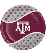 Texas A &amp; M Aggies 9 Inch Paper Plates 8 Pack Texas A &amp; M Aggies Tablewa... - £8.73 GBP