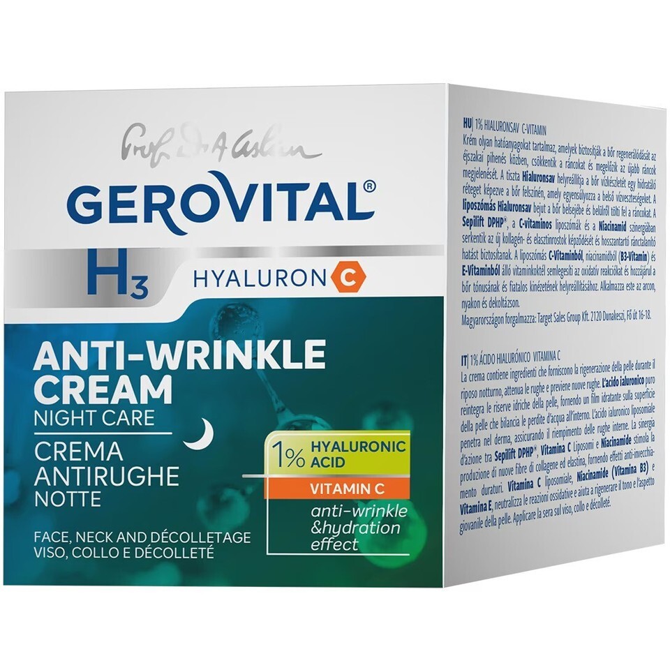 Gerovital H3 Hyaluron C Anti-Wrinkle with Hyaluronic Acid Night Cream 50 ml - $26.00 Gerovital H3 Hyaluron C Anti-Wrinkle with Hyaluronic Acid Night Cream 50 ml - $26.00