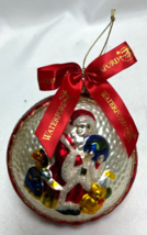 Waterford Christmas Ornament Double Sided w/ Bow Santa &amp; Presents 4&quot; - £14.48 GBP