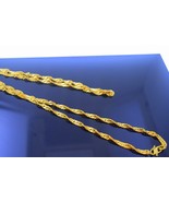22 K YELLOW GOLD VINTAGE AUTHENTIC TWISTED LONG CHAIN NECKLACE 3.6 MM INDIA - £3,663.27 GBP