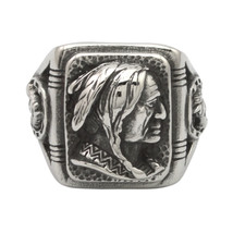 Stainless Steel Indian Brave Head Ring Size 12 - $19.99