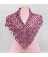 Crochet medium dark lilac shawl L - 2 - $50.00