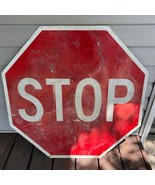 Stop Sign 30&quot; Authentic Retired Street Traffic Road Sign Signal Worn - $1,319.54 MXN