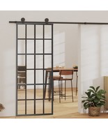 vidaXL Transparent ESG Glass Sliding Door 29.9&quot;x80.7&quot; - Black Frame, Easy - $316.99