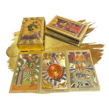 Gold Foil Tarot Cards Deck In Economic Tuck Box With Colored English Guidebook - £27.11 GBP