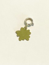 14k gold Tiny flower  charm pendant with spring clasp lock - £19.49 GBP