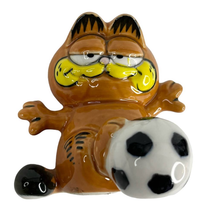 Garfield Soccer Ball Vintage Ceramic 2.5&quot; x 2&quot; - £15.18 GBP