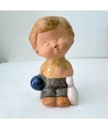 VINTAGE FIGURE MADE IN JAPAN BOY WITH BOWLING BALL AND PIN 6.65&quot; - £17.73 GBP