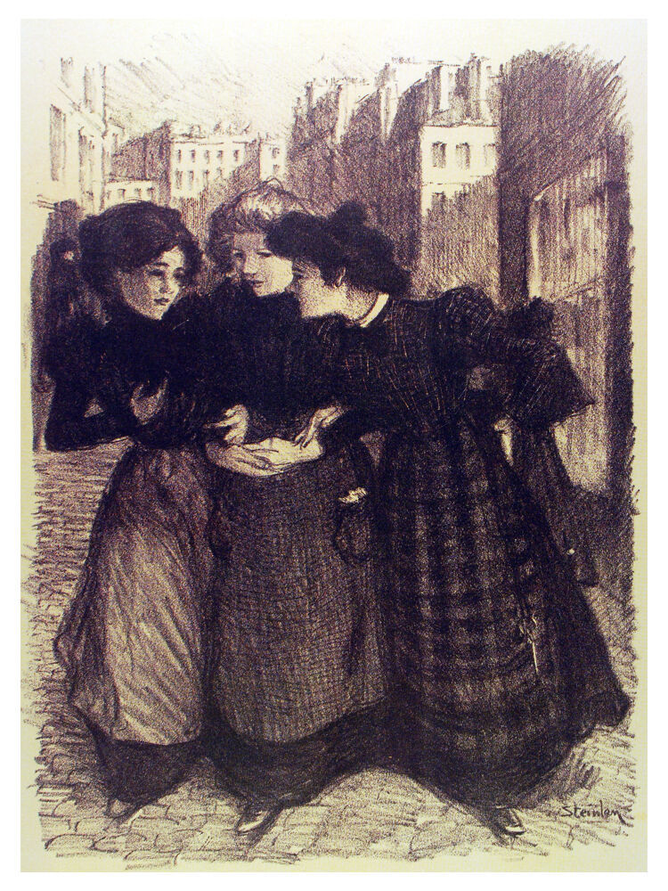 Three ladies Vintage drawing POSTER.Graphic Design.Wall Art Decoration.3213