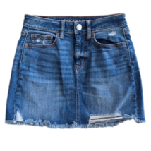 American Eagle Distressed Medium Wash Super Stretch Mini Blue Jean Skirt... - $27.55