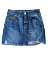 American Eagle Distressed Medium Wash Super Stretch Mini Blue Jean Skirt... - £21.76 GBP