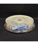 Philips CD-R Recordable 10 Pack 700MB 80 Minute CDs 52x Speed Sealed New - $18.40 CAD