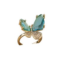 Crystal Butterfly Rings For Women Stainless Steel Charm Finger Ring Wedd... - £19.92 GBP