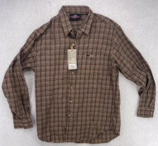 Bear Surf Shirt Men Size Large Brown Plaid Board Casual Button UP Vintag... - $34.64