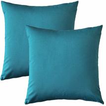 PILLOW DÉCOR Sunbrella Outdoor Pillow, Peacock, 20&quot;x20&quot; (Set of 2) - Inserts Inc - £74.75 GBP