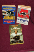 lot of [3} vintage paperback books sports {john madden} - £10.95 GBP