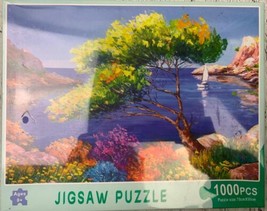 Tree Lake 1000 Piece Jigsaw Puzzle Boat - $24.22