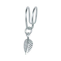 Silver-Plated Leaf Charm Ear Cuff - £8.21 GBP