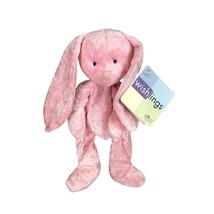 Russ Wishlings Powder The Bunny Rabbit Plush 1997 Tag Pink Crushed Velvet Vtg - £78.44 GBP