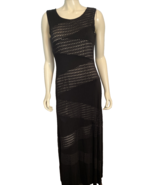 Calvin Klein Black &amp; Tan Sleeveless Round Neck Maxi Knit Dress Size 10 - $45.15 CAD