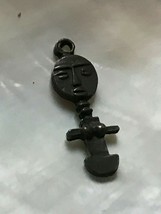 Estate Antique Bronze Tribal Person Small Long Pendant - 1 x 3/8th’s inches incl - £6.73 GBP