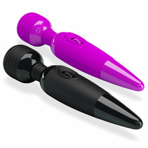 LeLuv Wand Vibrator Clitoral Massager Multispeed Smooth Silicone Black - £24.68 GBP