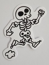 Simple Running Skeleton Black and White with Dust Cloud Sticker Decal Super Cool - £1.80 GBP