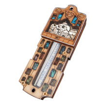 Carved Car Mezuzah Case Handmade Gemstone and Non Kosher Scroll Shadai 4&quot; - $14.55