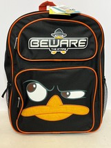 Phineas &amp; Ferb Beware the Stare Agent P 16 Inch School Backpack Adjustable Strap - £20.20 GBP