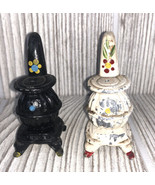 Vintage Metal Antique Wood Cook Stove Salt And Pepper Shakers - €7,31 EUR