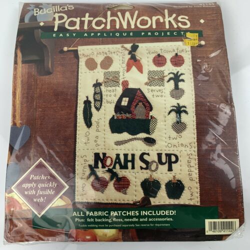 Noah Soup Bucilla Patchworks Easy Applique 13" x 17" New In Package - $9.64